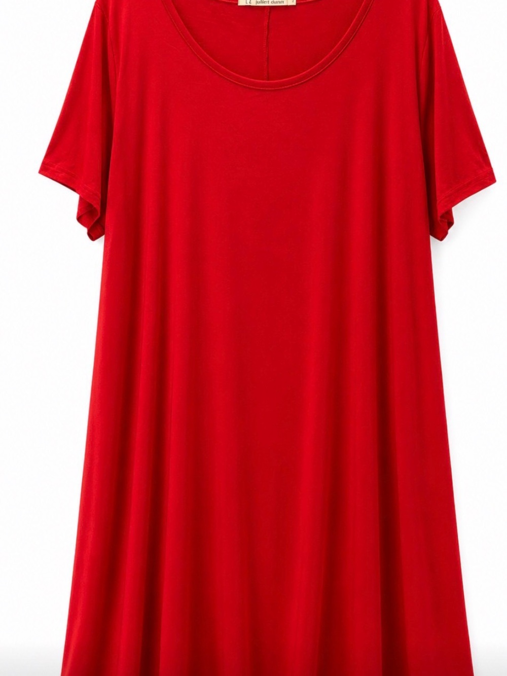 Relaxed Scoop-Neck Red Tunic Top